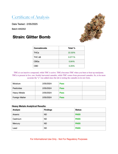 Glitter Bomb - Indica Hybrid 7g - Image 3